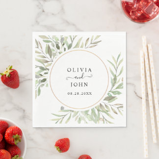Guardanapo De Papel Eucalyptus Greenery Casamento Simples