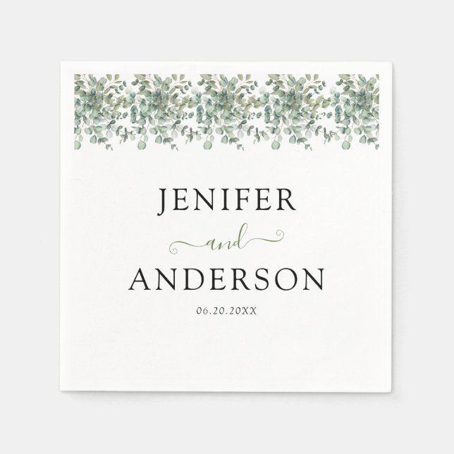 Guardanapo De Papel Eucalyptus Greenery Wedding (Frente)
