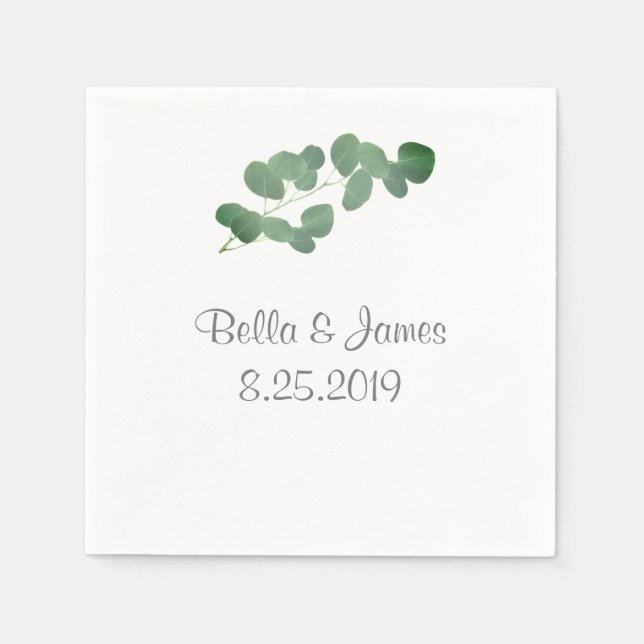 Guardanapo De Papel Eucalyptus Paper Napkins, Elegante Minimalista (Frente)