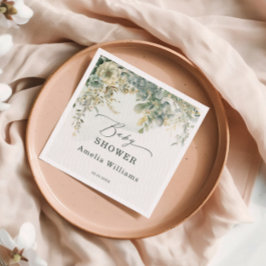 Guardanapo De Papel Eucalyptus Watercolor Verde Dourado