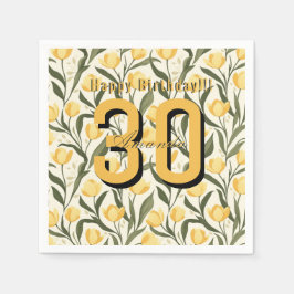 Guardanapo De Papel Evento de Aniversário Temático de Tulipas Minimali