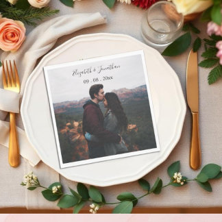 Guardanapo De Papel Evento de Casamento com Foto Personalizada