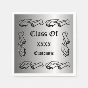Guardanapo De Papel Evento Personalizado de Boné e Diploma de Classe