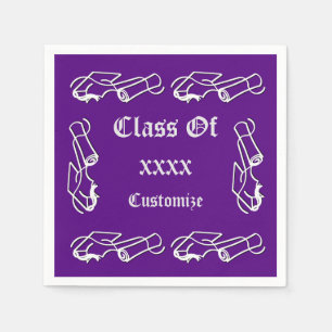 Guardanapo De Papel Evento Personalizado de Classe de Boné e Diploma 