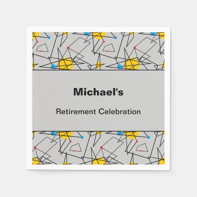 Guardanapo De Papel Evento Personalizado do Padrão Geométrico Angular (Frente)