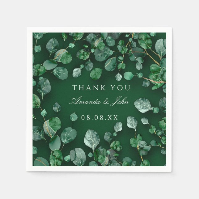 Guardanapo De Papel Evento Russo Eucaliptus de Casamento Florestal (Frente)