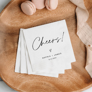 Guardanapo De Papel EvERLEIGH Casamento Minimalista Cheers Cocktail