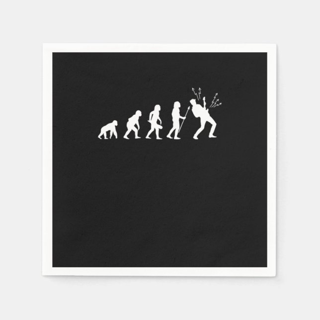 Guardanapo De Papel Evolution Rock Music Guitarist Bass Electric Guita (Frente)