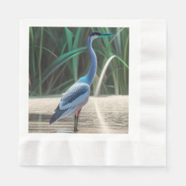 Guardanapo De Papel Excelente Azul Heron Watercolor Paper Napkin
