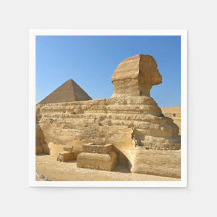 Guardanapo De Papel Excelente Esfinge de Giza com a pirâmide Khafre -