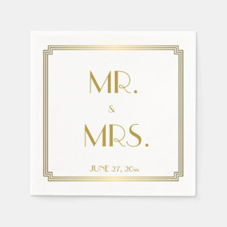 Guardanapo De Papel Excelente Gatsby Art Deco Casamento Branco Napkins