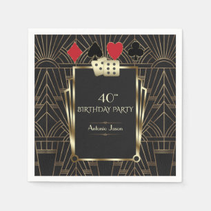 Guardanapo De Papel Excelente Glam Casino Gatsby 40th Poker Aniversár