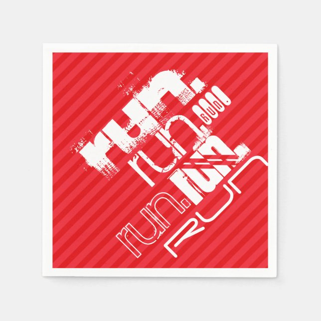 Guardanapo De Papel Executar; Escarlate Red Stripes (Frente)