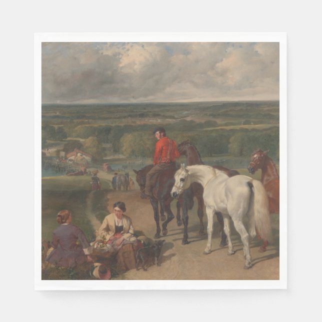 Guardanapo De Papel Exercitando os Cavalos Reais (Arte Eqüina) (Frente)