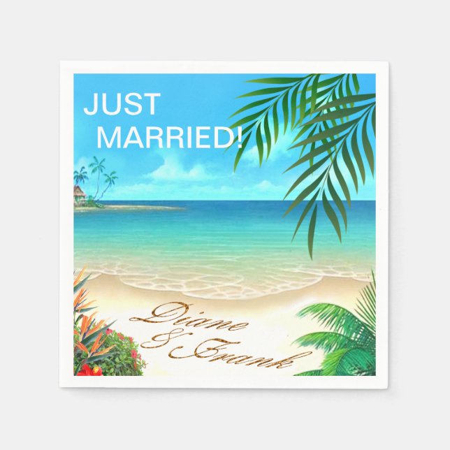 Guardanapo De Papel Exotic Beach ME PARA DESENHAR SEUS NOMES NA A (Frente)