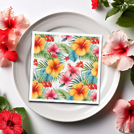 Guardanapo De Papel Exotic Watercolor Hawaiian Floral