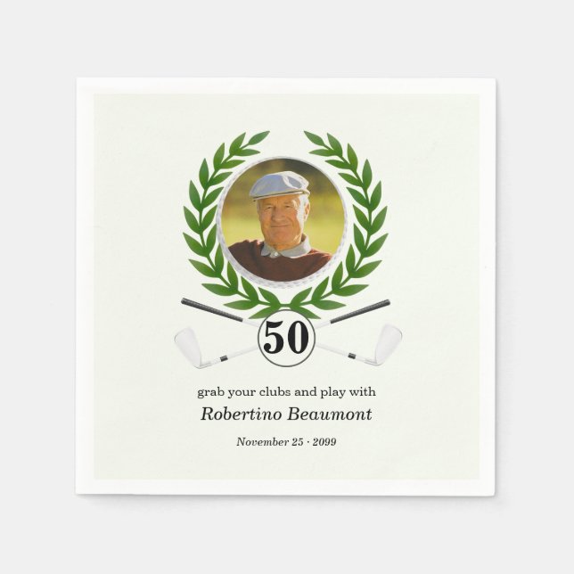 Guardanapo De Papel Experiência de jogador com tema de golfe elegante  (Frente)