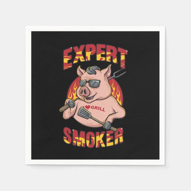 Guardanapo De Papel Expert Smoker Barbecue Party Its Grill Time (Frente)