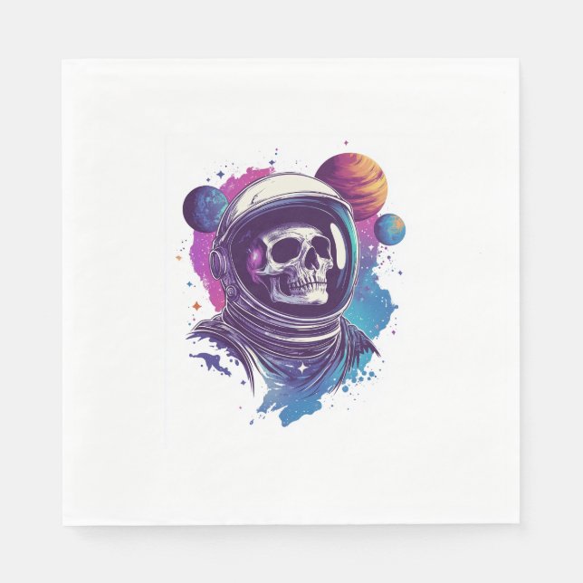 Guardanapo De Papel Explorador de Astronautas do Crânio (Frente)