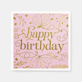 Guardanapo De Papel Extraente elegante Dourado de aniversário luxuoso 