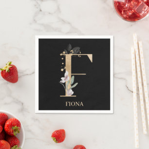 Guardanapo De Papel F Monograma Floral Personalizado