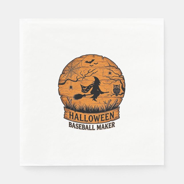 Guardanapo De Papel Fabricante de Basebol de Halloween Bruxa Voadora L (Frente)