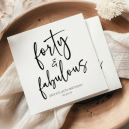 Guardanapo De Papel Fabulosa e mínima festa de aniversário de 40 anos