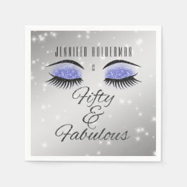 Guardanapo De Papel Fabuloso 50 Black Perwinkle Glam Eyes Napkins