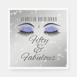 Guardanapo De Papel Fabuloso 50 Black Perwinkle Glam Eyes Napkins