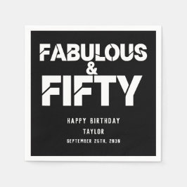 Guardanapo De Papel Fabulous and Fifty Birthday Bold Script Custom