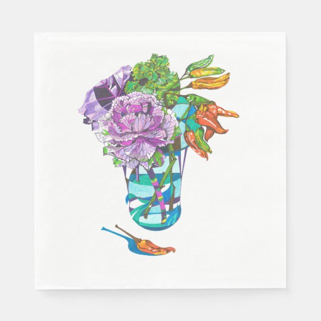 Guardanapo De Papel Fabulous Fall Vegetal Bouquet (Frente)