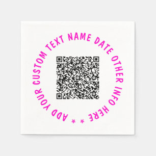 Guardanapo De Papel Faça o Upload do Seu Código QR Adicionar Texto Inf