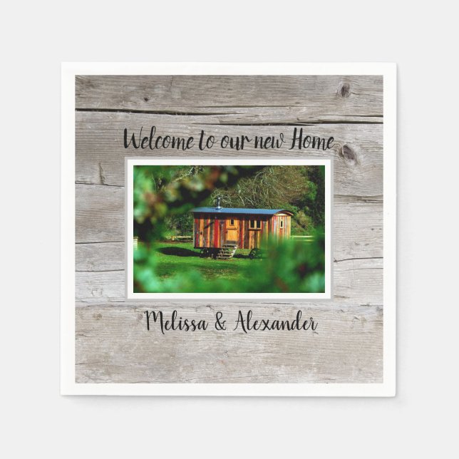 Guardanapo De Papel Faça sua própria bem-vinda nova festa de lar (Frente)