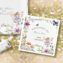 Guardanapo De Papel Fada de Flor Selvagem Jardim Borboleta Chá