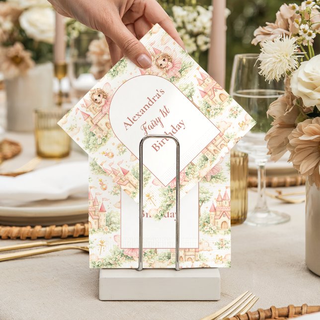 Guardanapo De Papel Fada Doce Menina De Primeiro Aniversário (Criador carregado)