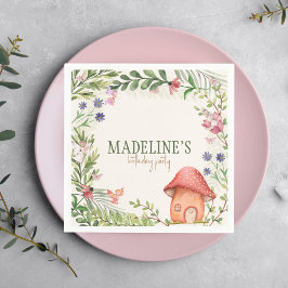 Guardanapo De Papel Fada Encantada Floresta Mushroom Greenery Floral