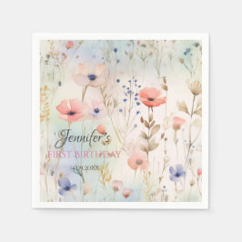 Guardanapo De Papel Fada Floral Birthday Napkins