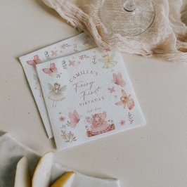 Guardanapo De Papel Fada Primeira Festa de aniversário