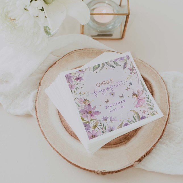 Guardanapo De Papel Fada Primeira Festa de aniversário (Criador carregado)