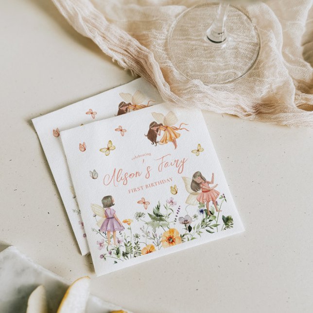 Guardanapo De Papel Fada Primeiro Aniversário (Criador carregado)