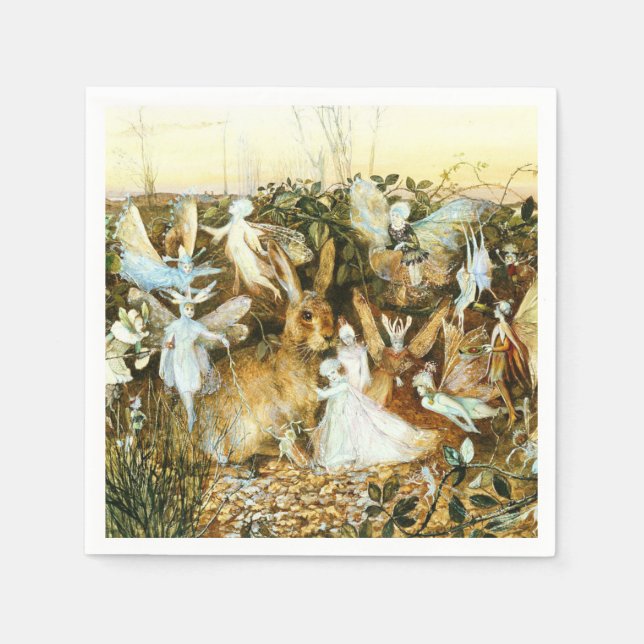 Guardanapo De Papel Fadas e Coelho (Frente)