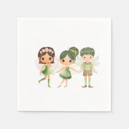 Guardanapo De Papel Fadas vestidas em tigelas de Livro Verde
