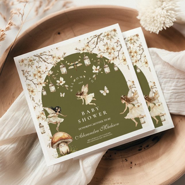 Guardanapo De Papel Fairies Flores Flores Chá de fraldas (Criador carregado)