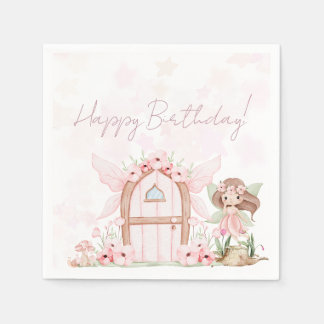 Guardanapo De Papel Fairy First Girl's 1st Birthday Party Custom