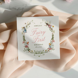 Guardanapo De Papel Fairy First Vintage Floral Birthday