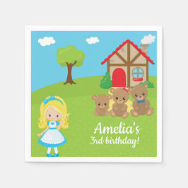 Guardanapo De Papel Fairytale Storytime Goldilocks Três Ursos Napkin