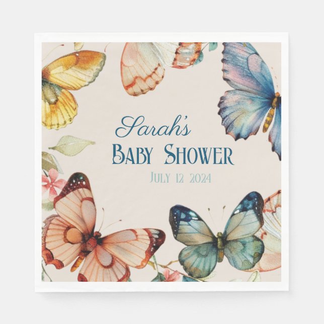 Guardanapo De Papel Fairytalhe de Jardim de Borboleta Whimsical (Frente)