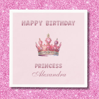 Guardanapo De Papel Fairytalhe Rosa, Princesa Princesa Aniversário