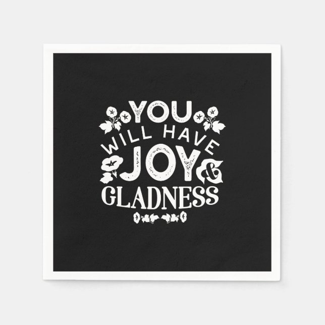 Guardanapo De Papel Faith and Happiness – Joy and Gladness Quotes (Frente)