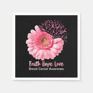 Guardanapo De Papel Faith Hope ama Cancer de mama Sensibilização Flor